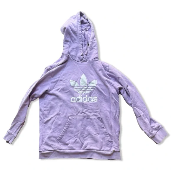 adidas Originals mens Adicolor Classics Trefoil Hoodie in light purple+ white - Picture 2 of 8